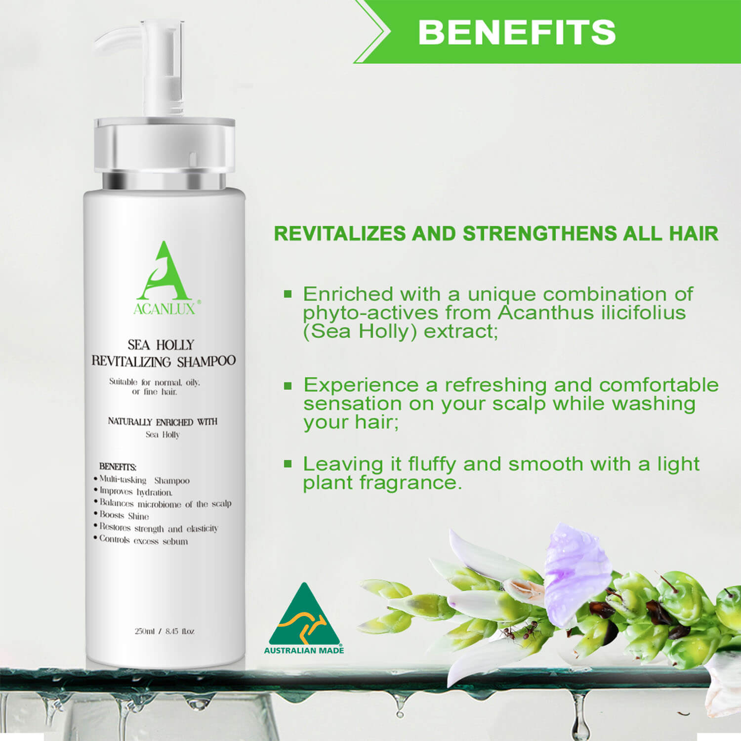 ACANLUX Revitalize Shampoo for Dry Oily Hair Care Deep Cleaning,250 mL